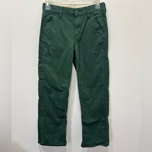 Gap Kid’s Pants Size 12 Green Cargo Trousers Adjustable Waist Straight Leg Dress